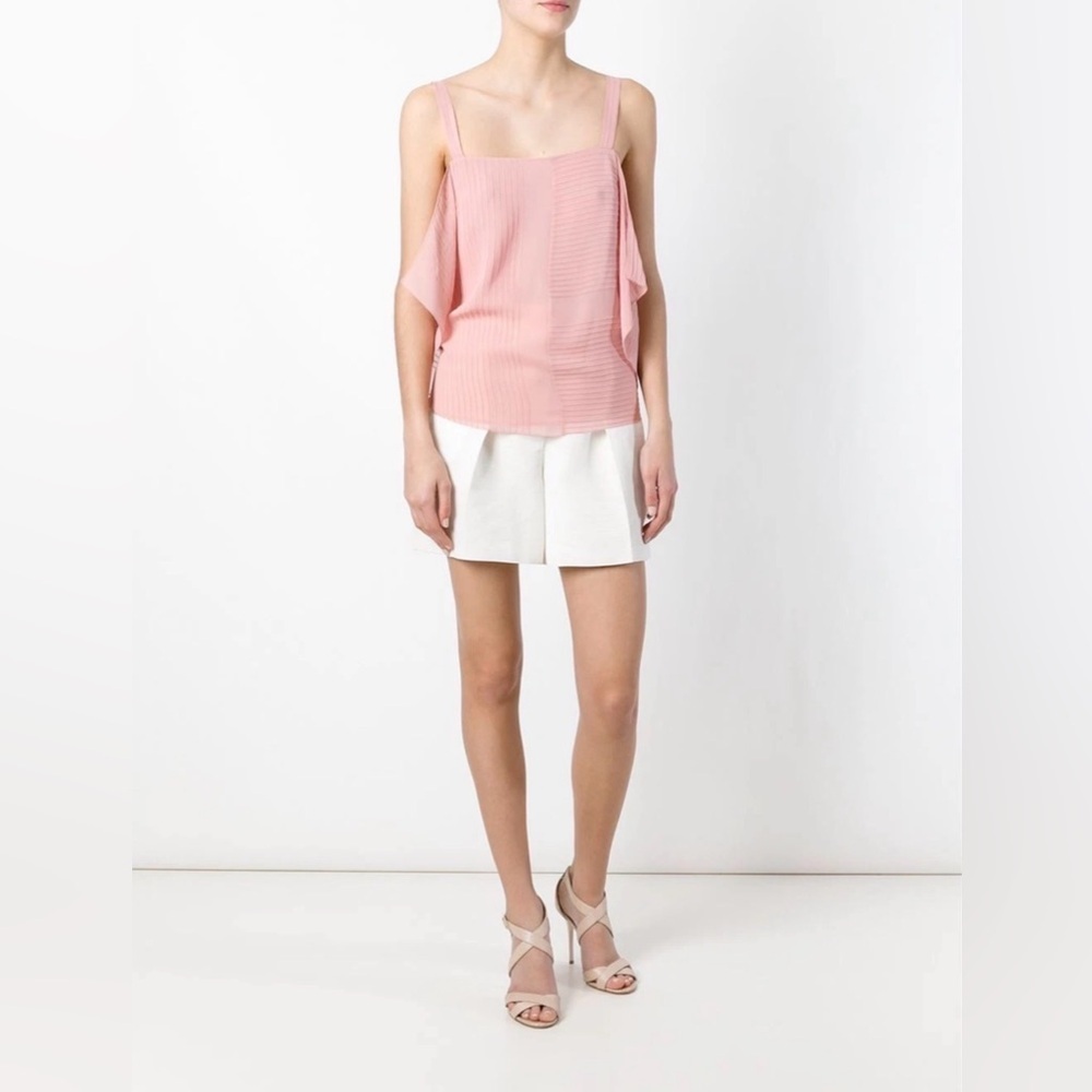 Tory Burch Pink Pleated Flowy Camisole, size 10